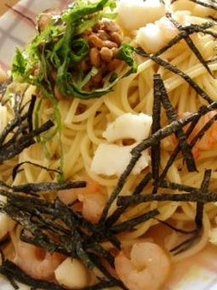 簡単!シーフード納豆スパゲティー-レシピのメイン写真