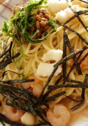 簡単！シーフード納豆スパゲティー-レシピのメイン写真