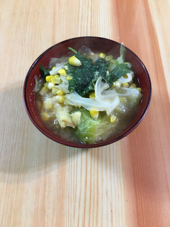 とうもろこしとキャベツと大葉の味噌汁-レシピのメイン写真