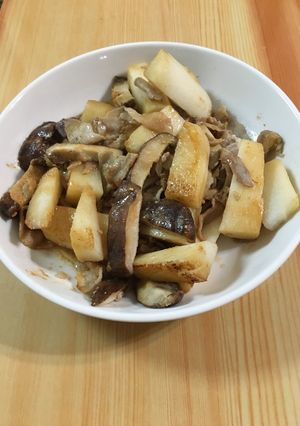 ながいもと豚バラの炒め味噌煮-レシピのメイン写真