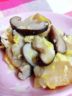 お麩としいたけの卵とじ-レシピのメイン写真