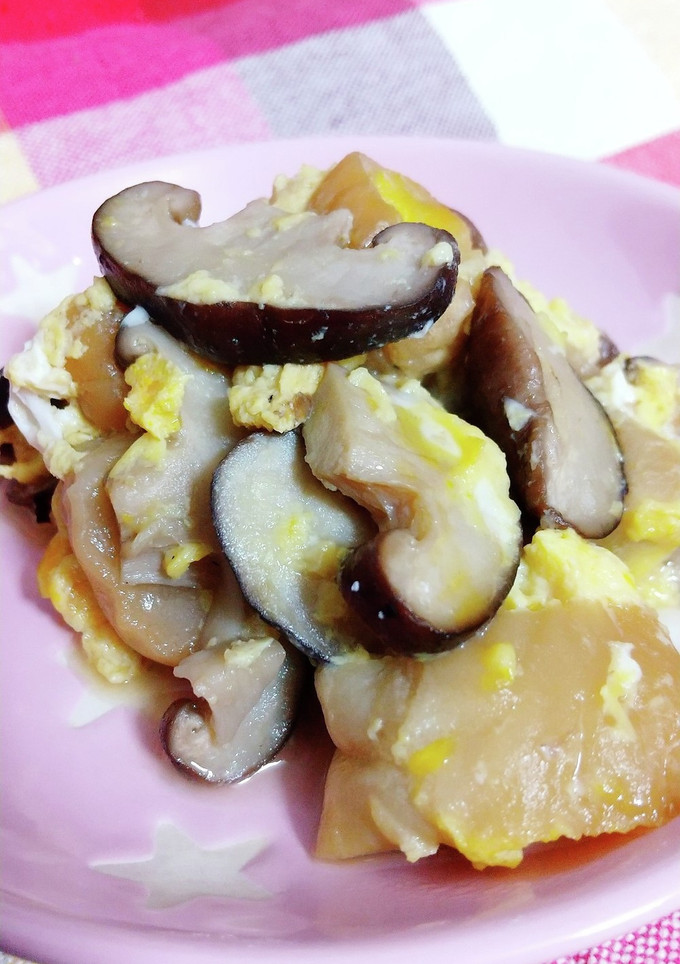 お麩としいたけの卵とじ-レシピのメイン写真