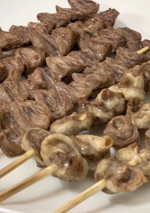 ハツとハツ元の焼き鳥【魚焼きグリル】-レシピのメイン写真