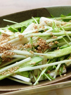 シャキシャキ♪水菜と長芋の和風サラダ-レシピのメイン写真