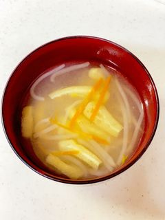 もやし 人参 油揚げの味噌汁^^-レシピのメイン写真