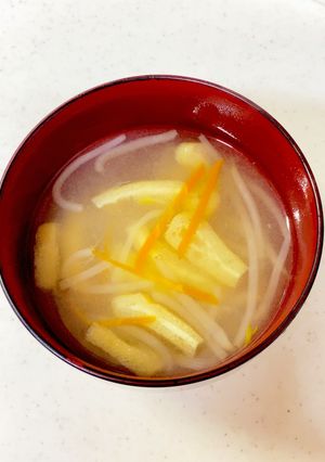 もやし 人参 油揚げの味噌汁^^-レシピのメイン写真