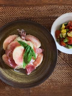 桃と生ハムの冷製パスタ-レシピのメイン写真