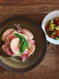 桃と生ハムの冷製パスタ-レシピのメイン写真