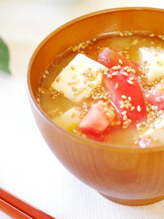 トマトと豆腐の冷やしみそ汁-レシピのメイン写真