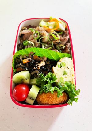女子弁当1♡豚肉のネギだれ焼き-レシピのメイン写真