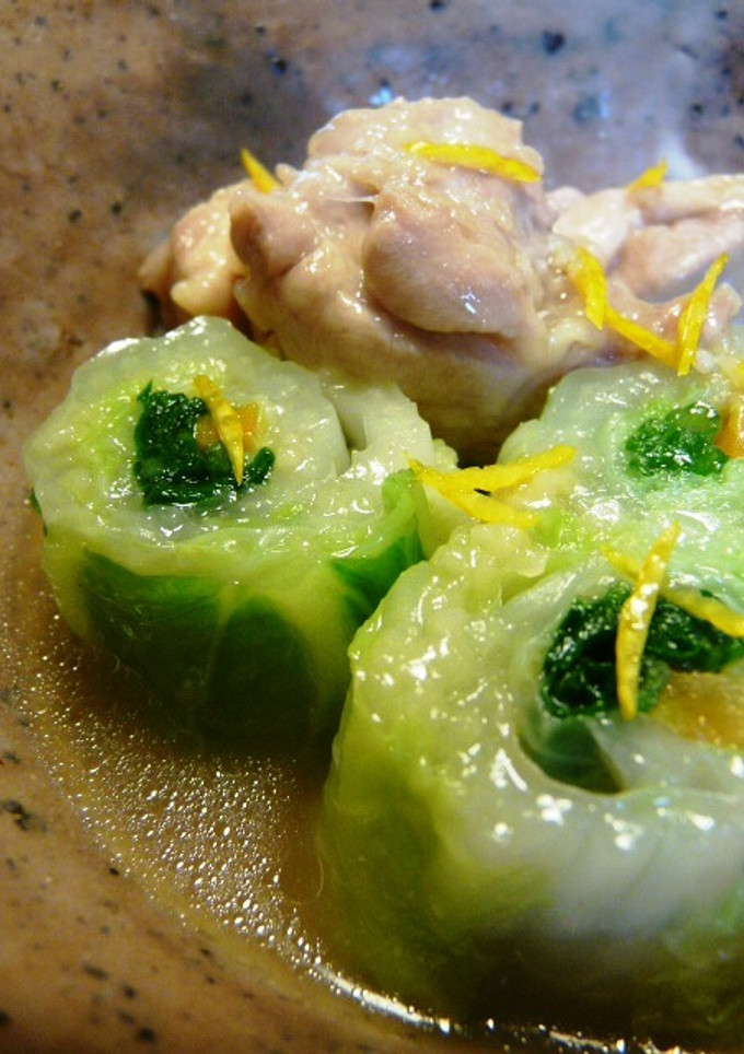 鶏の治部煮　白菜巻き添え-レシピのメイン写真