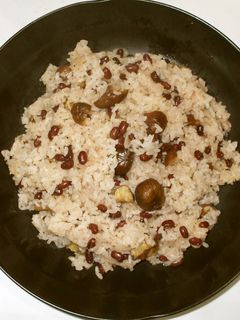 甘栗お赤飯♪簡単炊飯器もち米炊き込みご飯-レシピのメイン写真