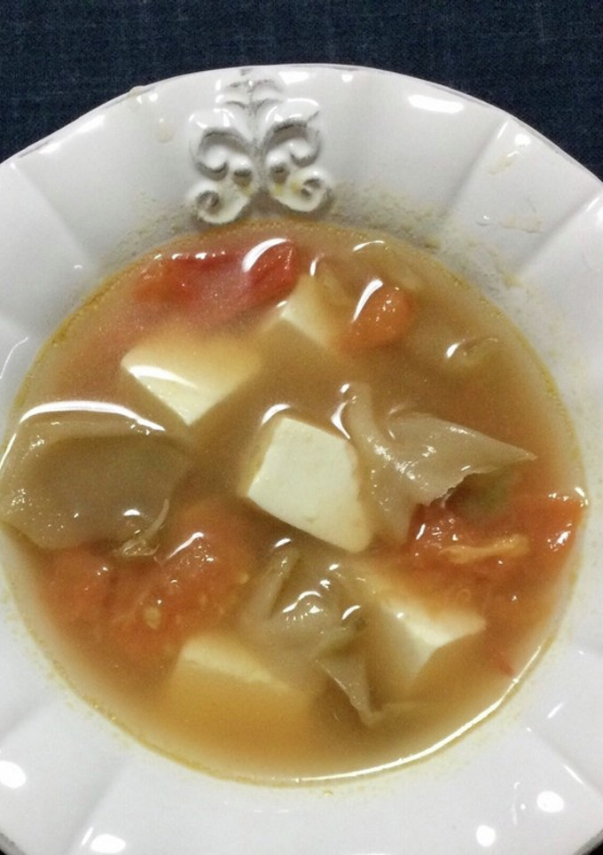 搾菜とトマトと豆腐のスープ（夏は冷製で）-レシピのメイン写真