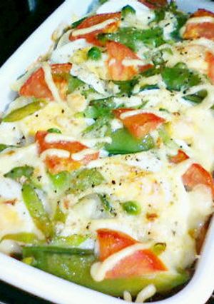 スナップえんどうとたまごのライスグラタン-レシピのメイン写真