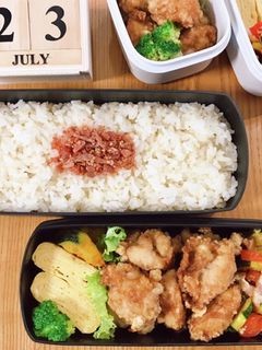鶏唐揚げと夏野菜弁当 21/7.23-レシピのメイン写真