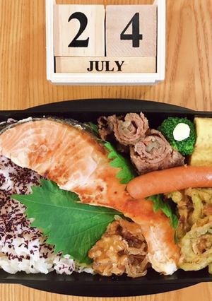 焼き鮭弁当 21/7.24-レシピのメイン写真