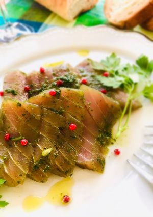 ワインのお共に♪マグロのバジルソース漬け-レシピのメイン写真