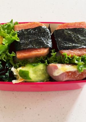 女子お弁当3♡スパムおにぎり弁-レシピのメイン写真