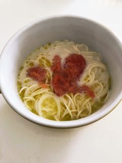 豆乳素麺明太子添え-レシピのメイン写真