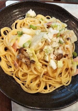白菜とベーコンの和風クリームパスタ-レシピのメイン写真