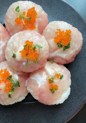 生ハムとクリームチーズのとびっこ手毬寿司-レシピのメイン写真