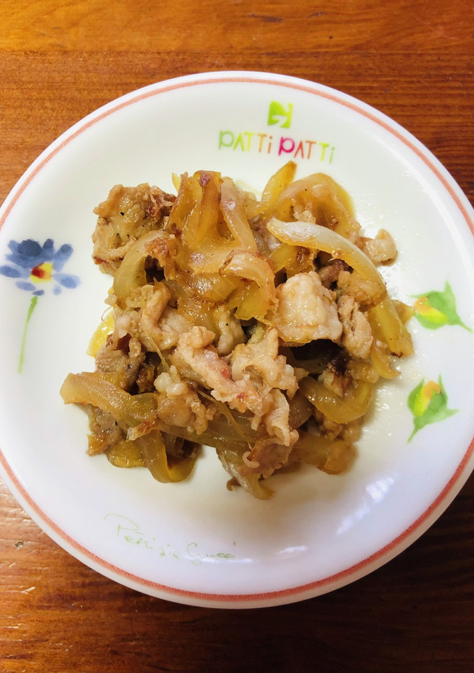 豚肉と玉ねぎ炒め　昆布つゆと鰹節-レシピのメイン写真