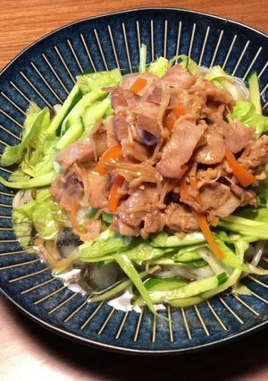 ボリューム満点！豚肉と野菜の冷やしうどん-レシピのメイン写真