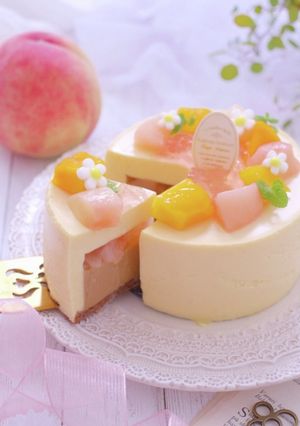 桃とほうじ茶のムースケーキ-レシピのメイン写真