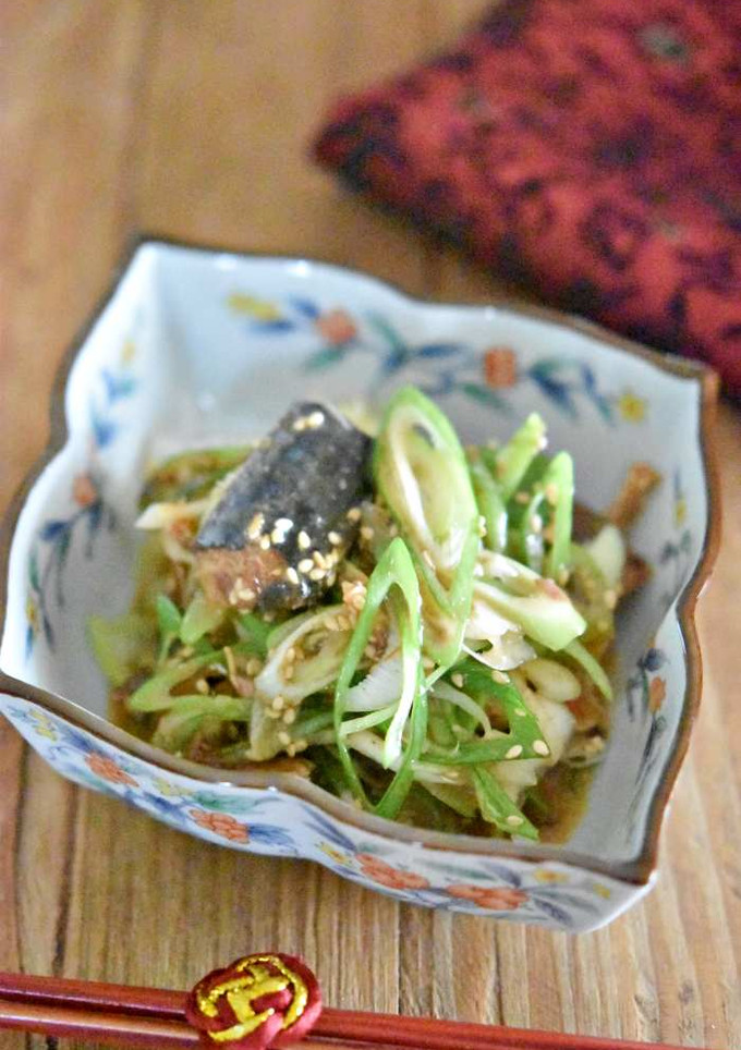 長ネギとサバ味噌缶の簡単和え物-レシピのメイン写真