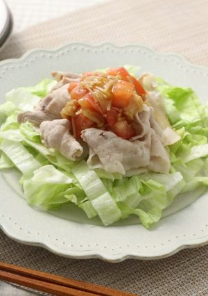 なめ茸トマトドレッシングの冷しゃぶサラダ-レシピのメイン写真