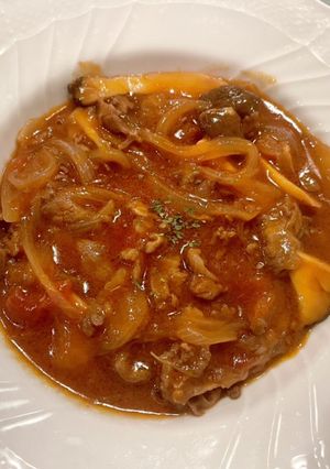 牛肉ときのこのトマト赤ワイン煮込み-レシピのメイン写真