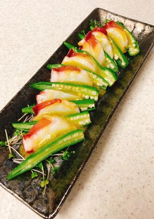 たことオクラの昆布茶ドレッシングがけ-レシピのメイン写真