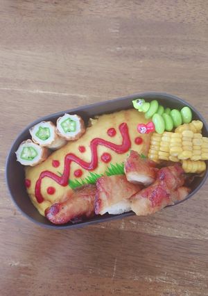 JK☆オムライスと照り焼きチキン弁当♪-レシピのメイン写真