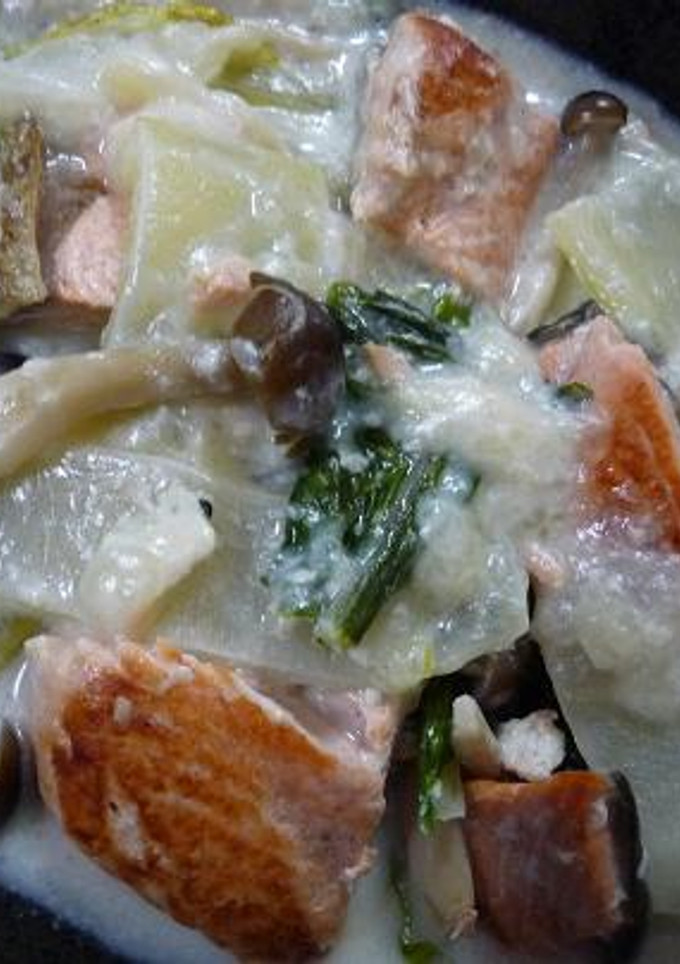 鮭と野菜のクリーム煮-レシピのメイン写真