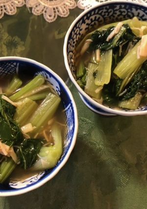 小松菜とホタテの中華煮（簡単レンジ調理）-レシピのメイン写真