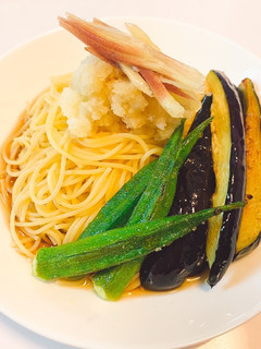 *なすとおくらの冷製おろしパスタ*-レシピのメイン写真