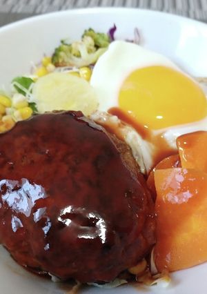 超簡単！ハンバーグリメイク ロコモコ丼！-レシピのメイン写真