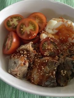 簡単♪サバ缶、温玉のっけ丼-レシピのメイン写真