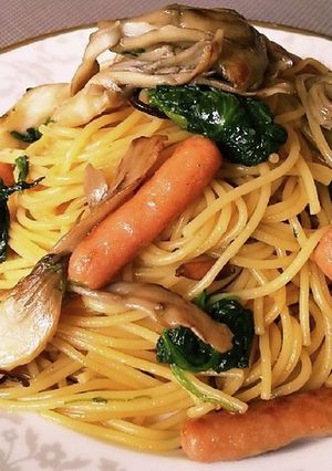 ◆きのこと塩昆布の醤油オイルパスタ◆-レシピのメイン写真