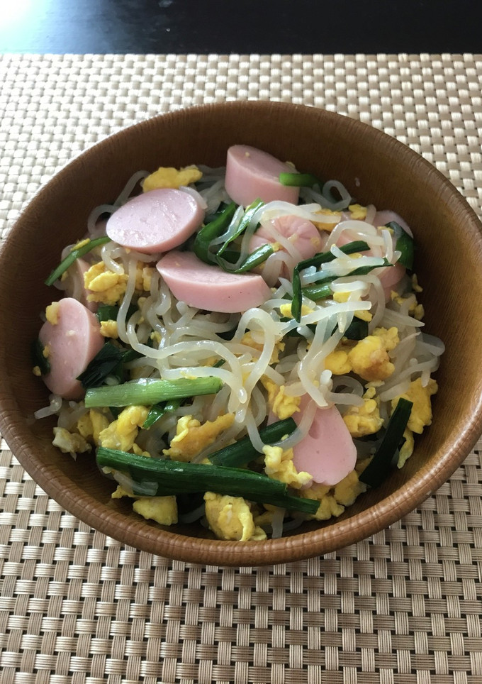 炒り卵とニラのしらたきパスタ-レシピのメイン写真