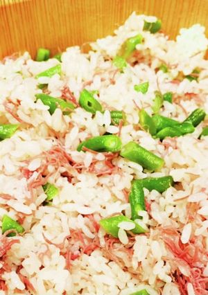 簡単☆コンビーフ＆さやいんげんの混ぜ寿司-レシピのメイン写真
