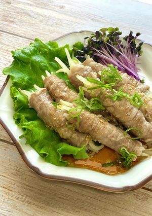 【火を使わない♪】もやしの肉巻き-レシピのメイン写真