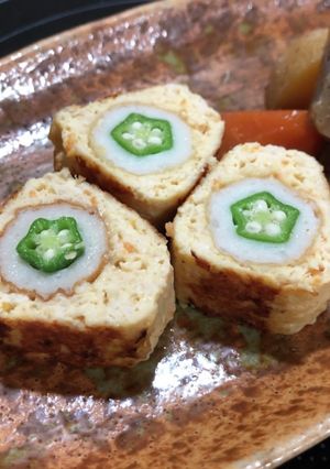 ♪おくら竹輪のミンチ焼き♪-レシピのメイン写真
