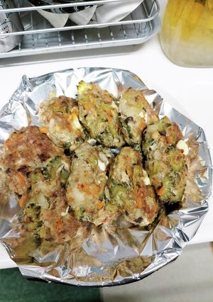 夏にニガニガゴーヤ高野豆腐ハンバーグ-レシピのメイン写真