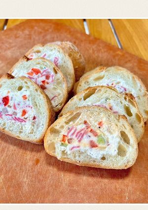 クリームチーズバゲット（ハム野菜編）　　-レシピのメイン写真