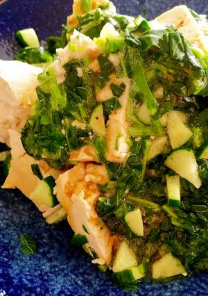 モロヘイヤときゅうりの豆腐しそ和え♩-レシピのメイン写真