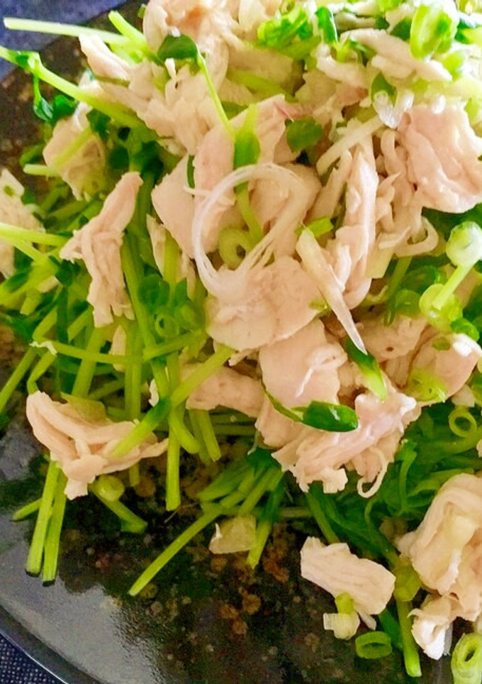 豆苗とささみの和薬味たっぷり和え♩-レシピのメイン写真
