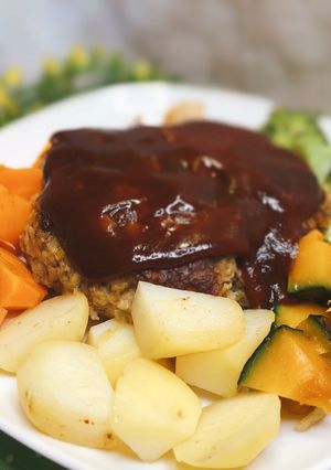 簡単　ハンバーグ　お手軽おっきめ-レシピのメイン写真