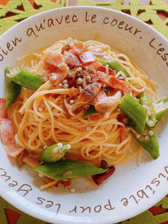 ☆オクラとベーコン、きのこのパスタ☆-レシピのメイン写真