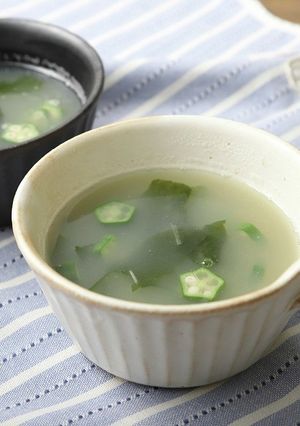 ゆで汁でねばねば野菜のジンジャースープ-レシピのメイン写真